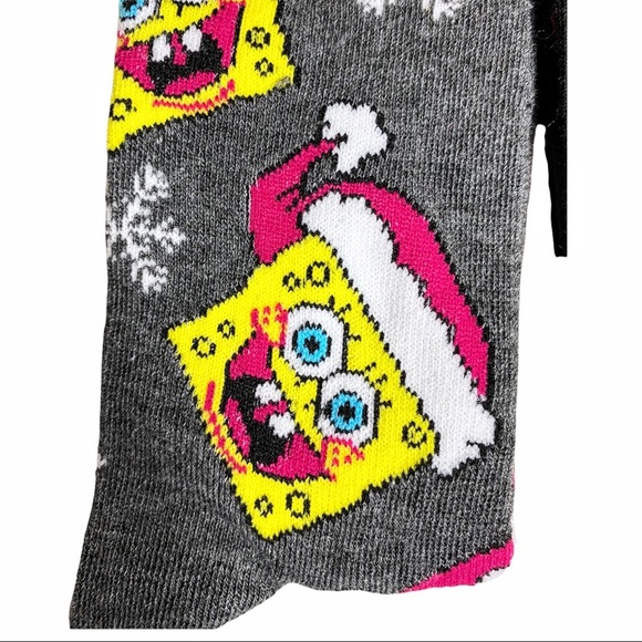 NWT SPONGE BOB CREW SOCKS AND MATCHING DOG BOOTIES - Picture 2 of 11